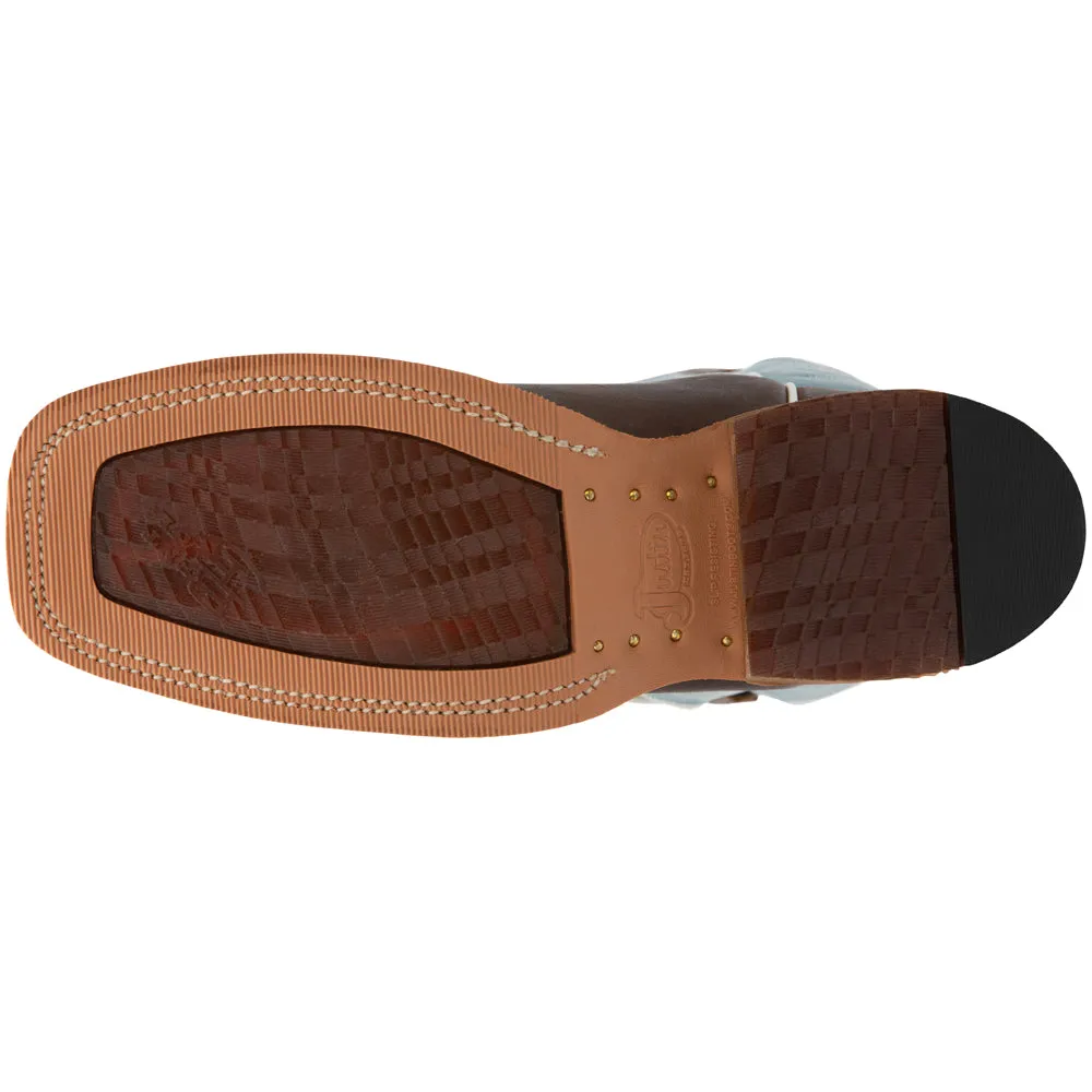 Caddo Embroidered Square Toe Pull On Cowboy Boots