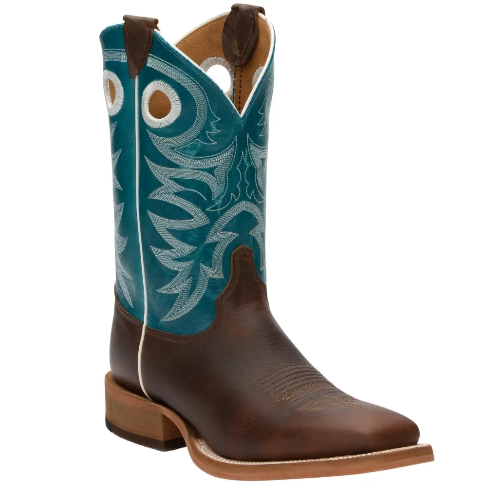 Caddo Embroidered Square Toe Pull On Cowboy Boots