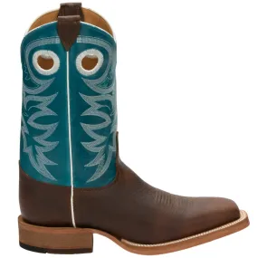 Caddo Embroidered Square Toe Pull On Cowboy Boots