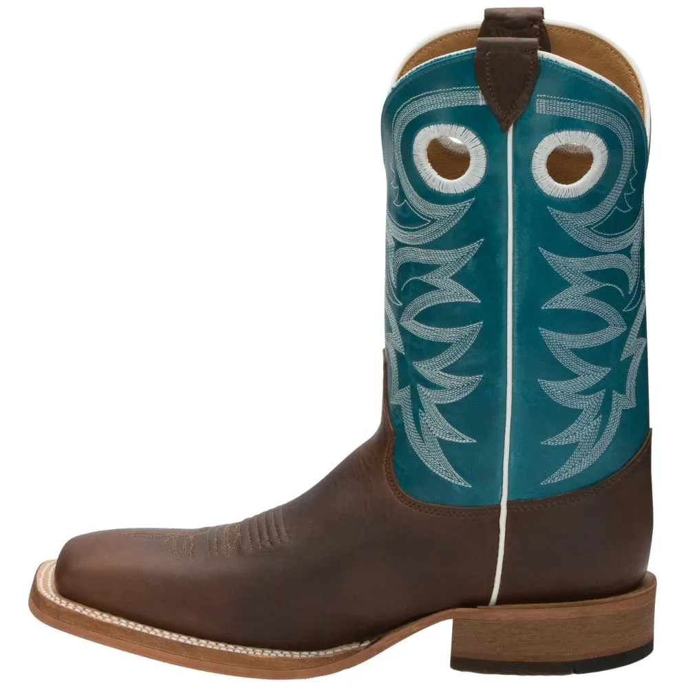 Caddo Embroidered Square Toe Pull On Cowboy Boots