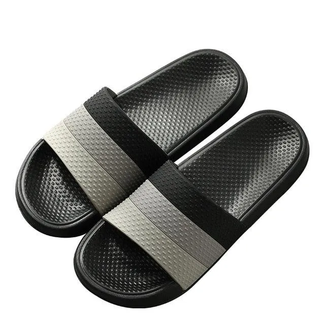 Dual Tone Striped Slippers – Comfort for Everyday Wear