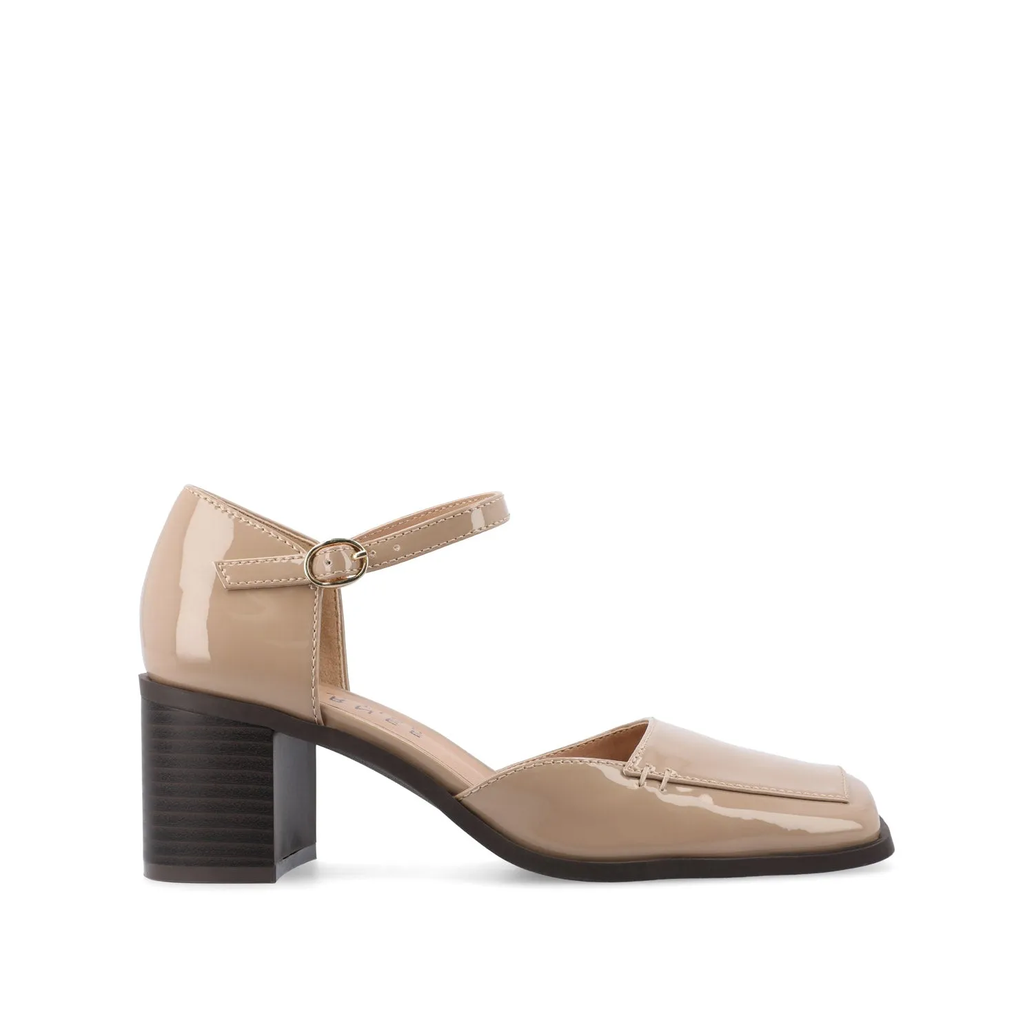 EVANGELINE BLOCK D'ORSAY HEELS IN PATENT