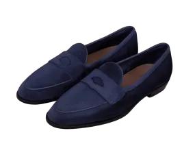 Grand Fenelon Penny Loafers in French Navy Noble Suede