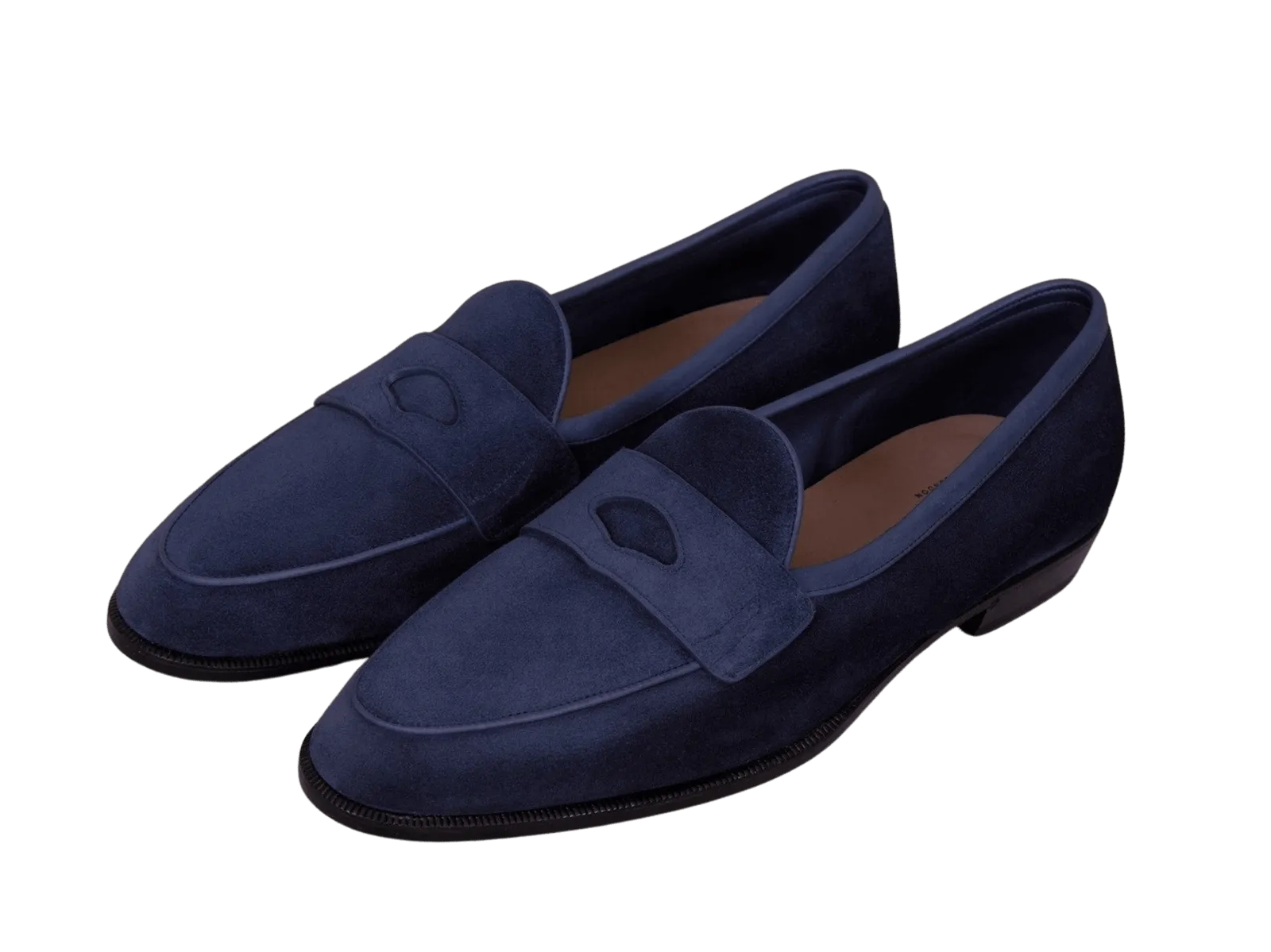 Grand Fenelon Penny Loafers in French Navy Noble Suede