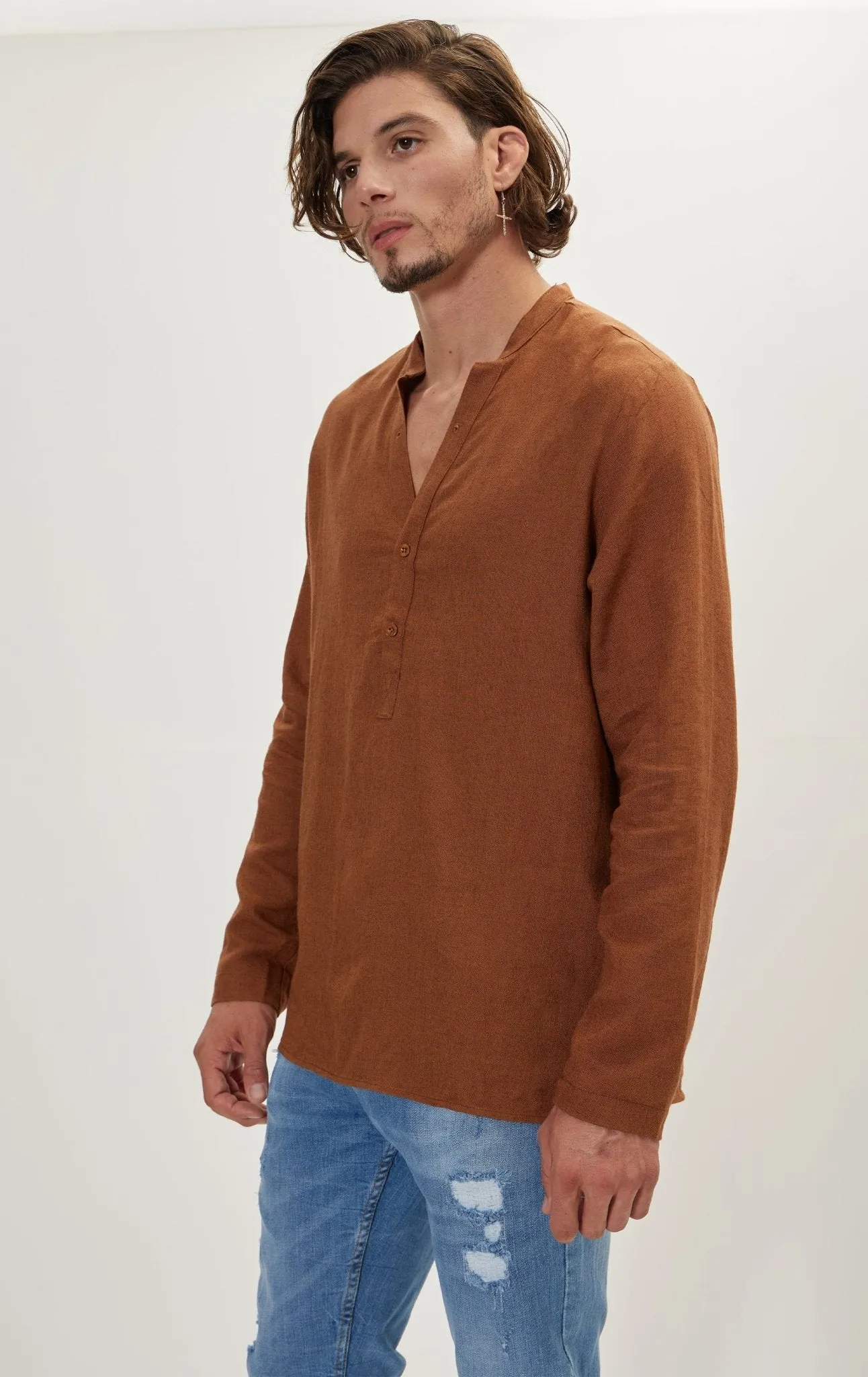 Linen Shirt - Brown