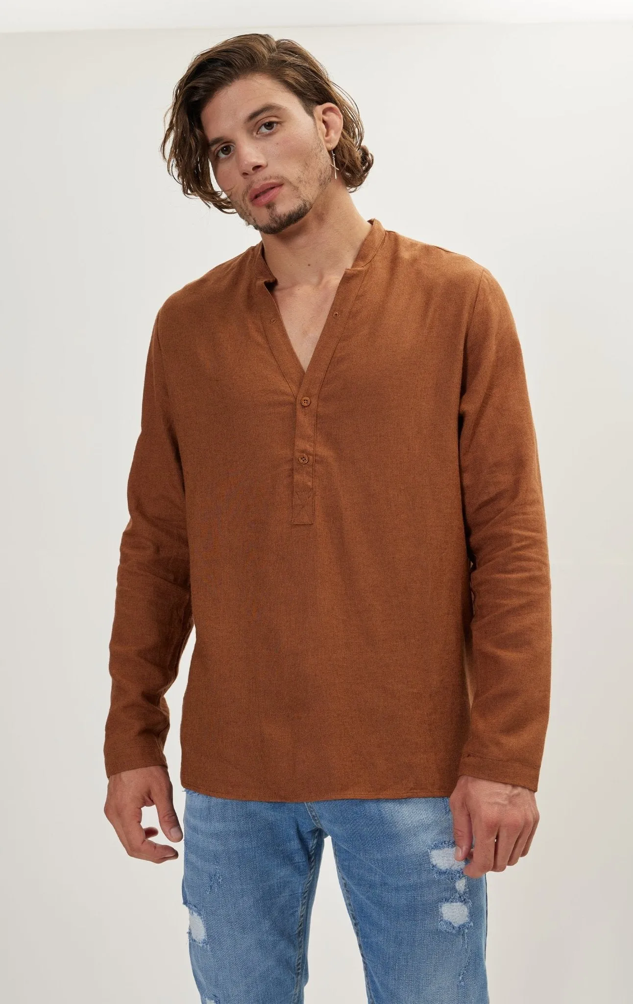 Linen Shirt - Brown
