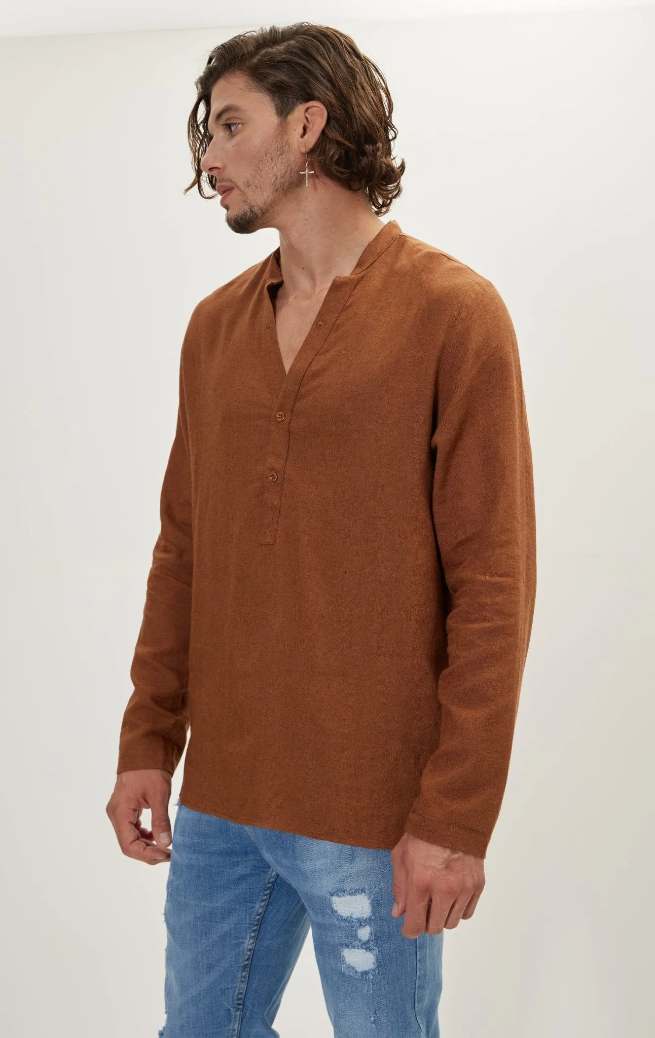 Linen Shirt - Brown