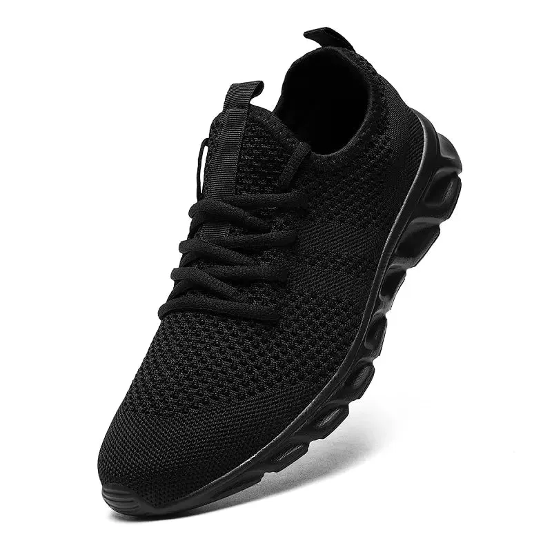 Men Black Breathable Running Shoes