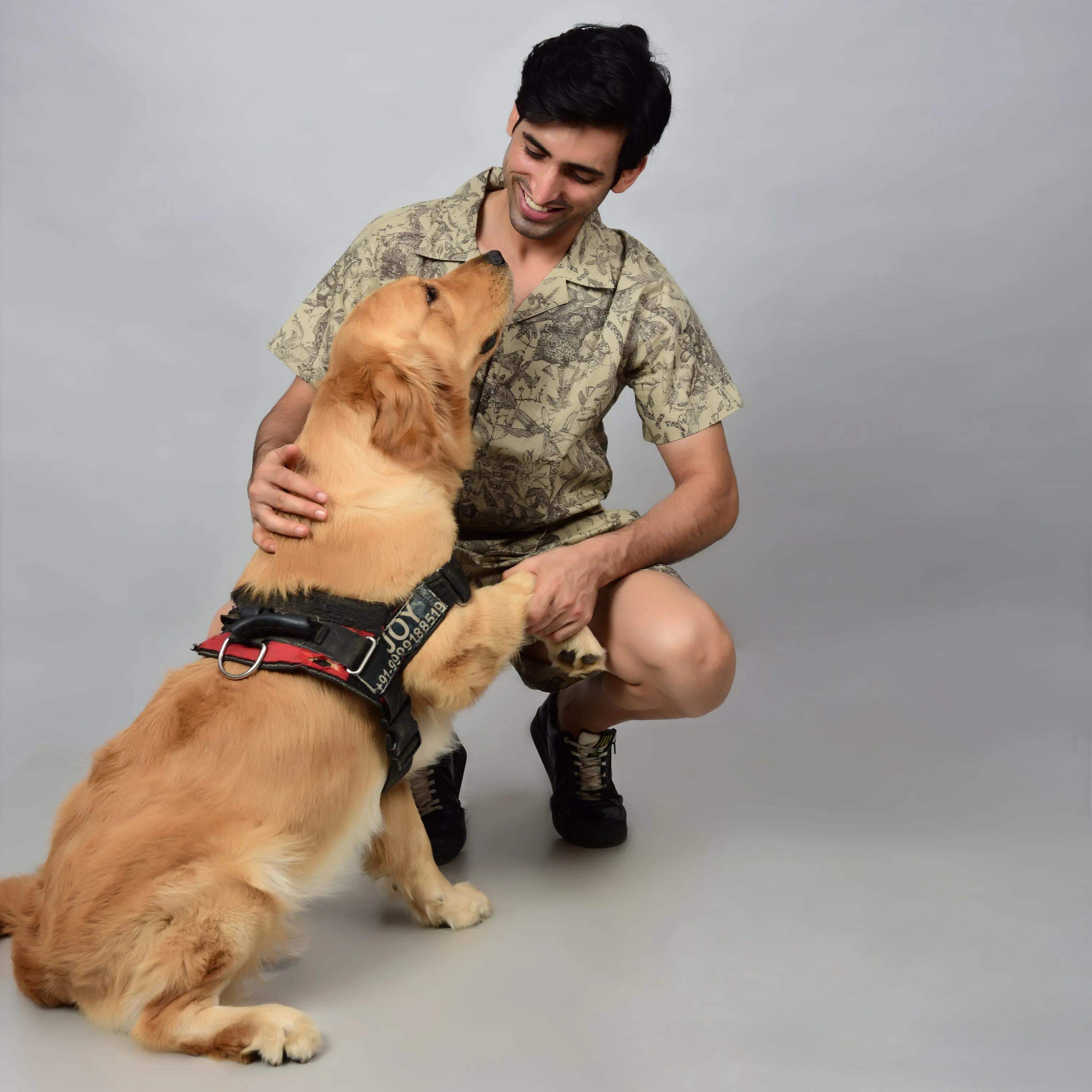 Men's Light Olive Cord Shirt & Short Set