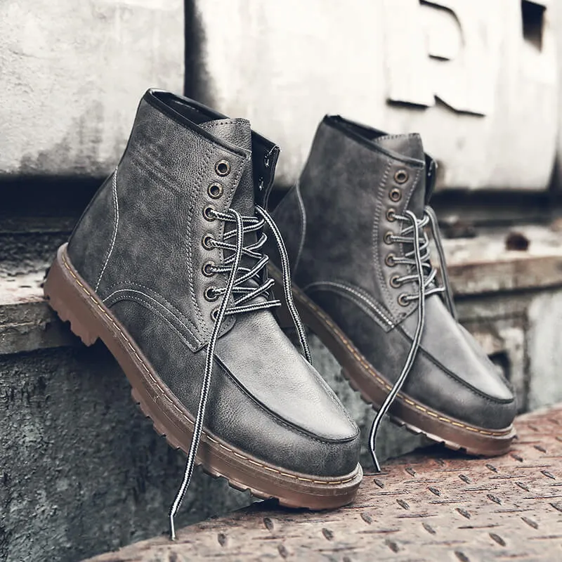 Men's Martin Boots Retro Casual Ankle Boots Tooling Shoes Boots Rubber Sole