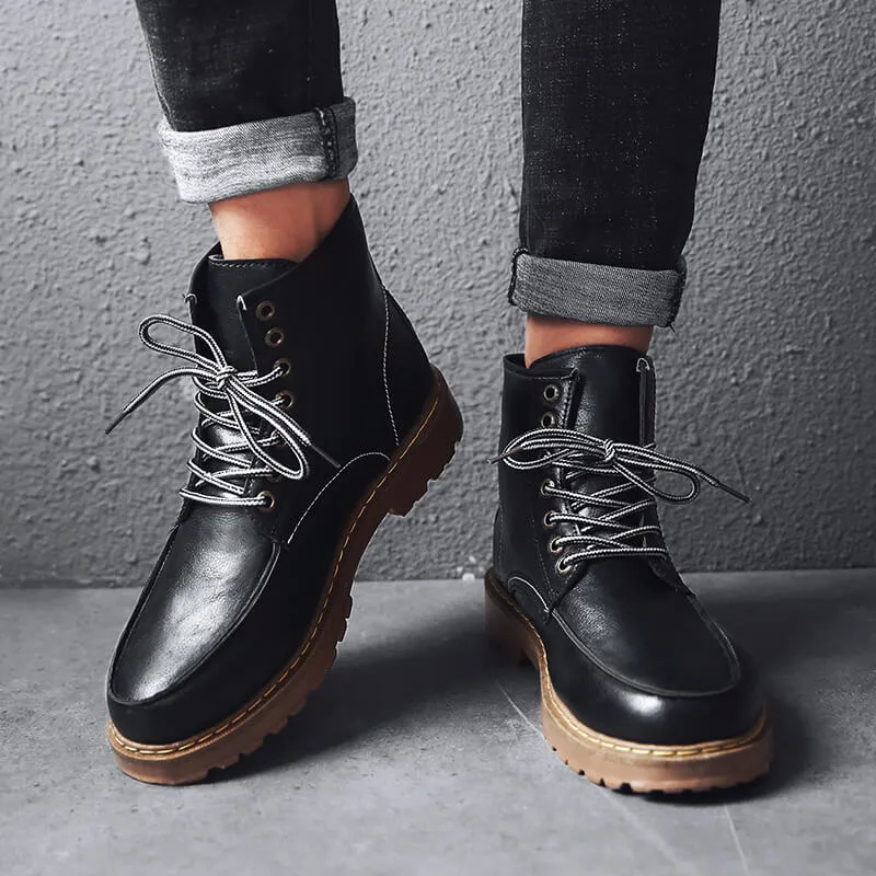 Men's Martin Boots Retro Casual Ankle Boots Tooling Shoes Boots Rubber Sole