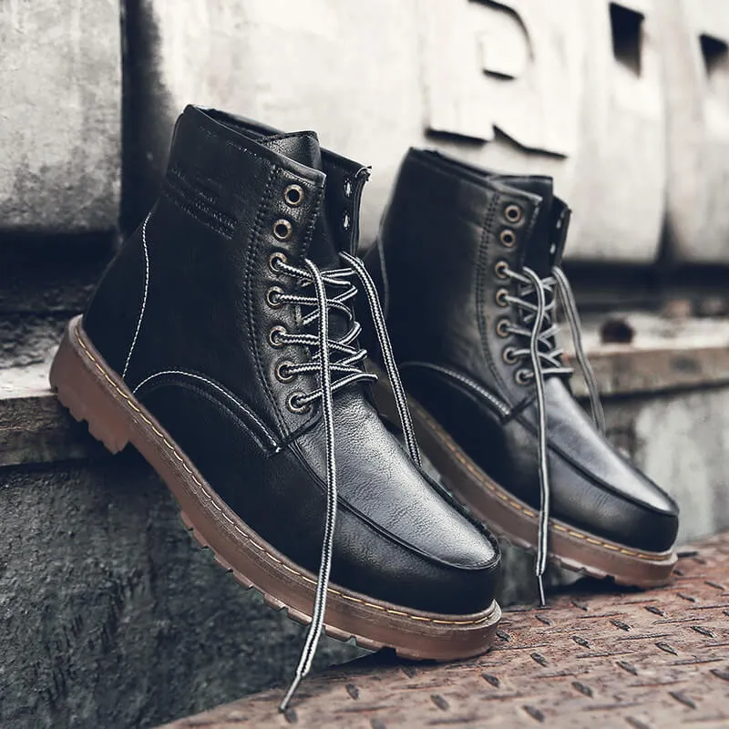 Men's Martin Boots Retro Casual Ankle Boots Tooling Shoes Boots Rubber Sole