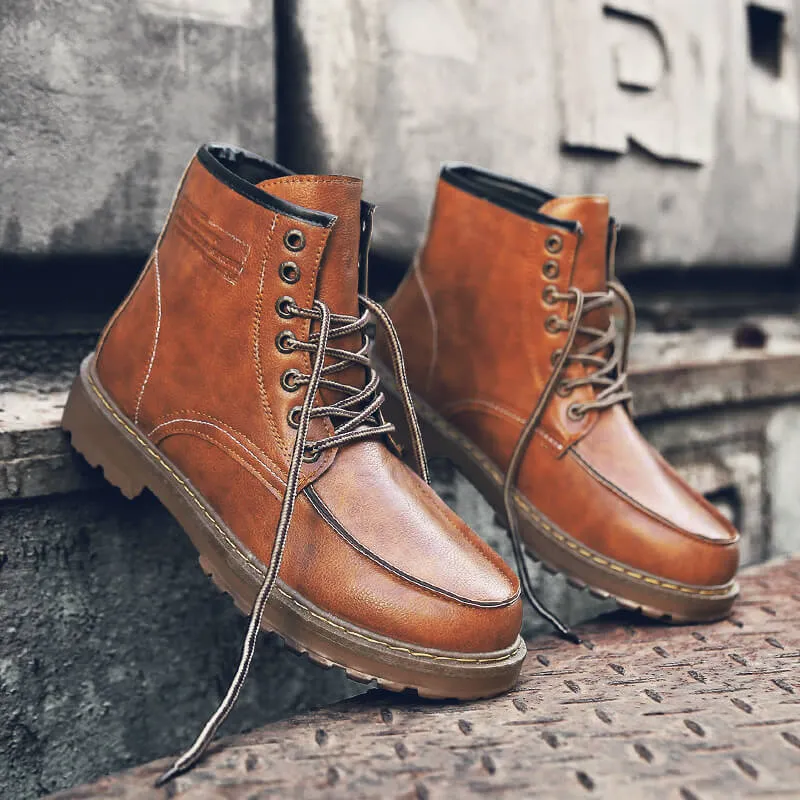 Men's Martin Boots Retro Casual Ankle Boots Tooling Shoes Boots Rubber Sole