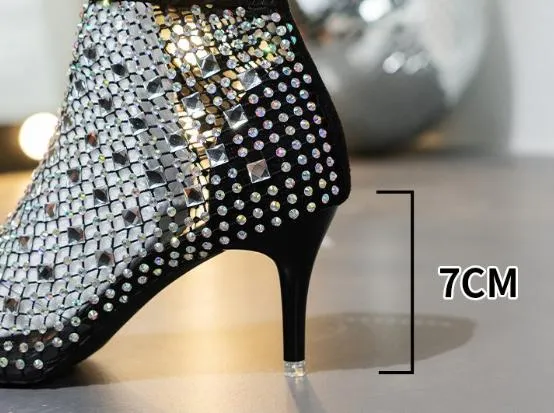 Shiny Diamond High Heels Versatile Sandals