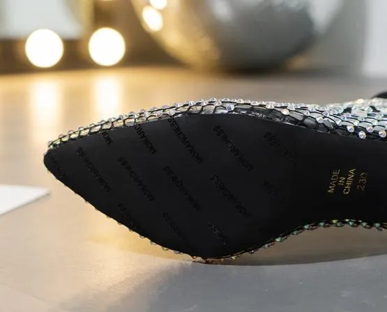 Shiny Diamond High Heels Versatile Sandals