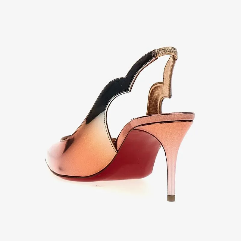 Stylish Multi-color Mirrored Leather Slingback