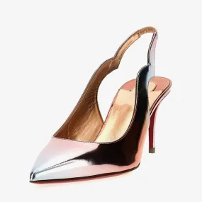Stylish Multi-color Mirrored Leather Slingback
