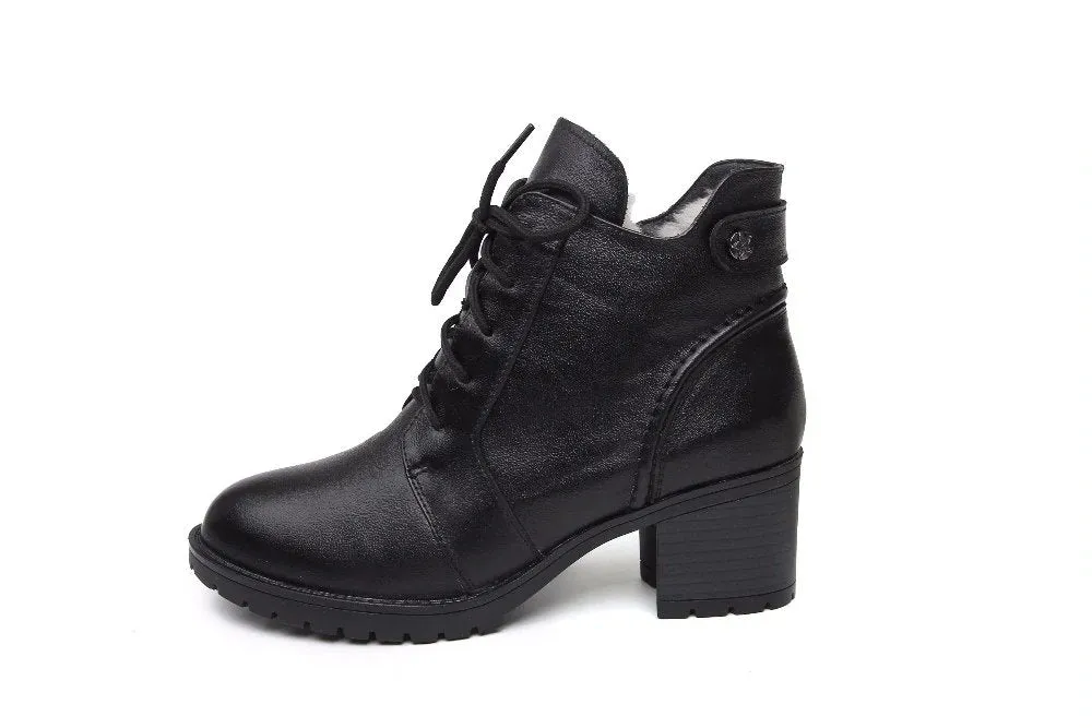 Women's Winter Soft Genuine Leather Ankle Boots With Fur Inside